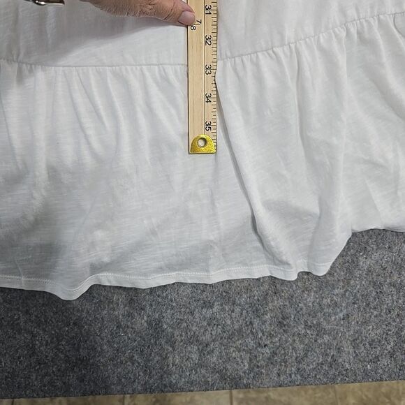 Cato Women's White Sleeveless Dress Plus Size 18 20 Shoulder Eyelet Ruffles NWOT - Picture 6 of 9